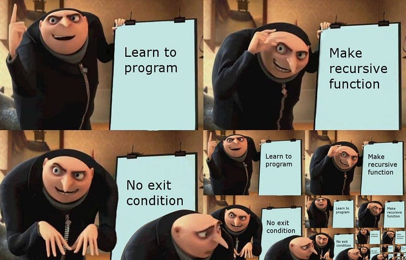 A meme about recursive applications